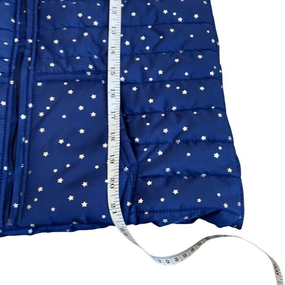 Zelos Girls Sz L (12-14) Puffer Vest Navy with Metallic Silver Star Print NWT - Picture 15 of 16